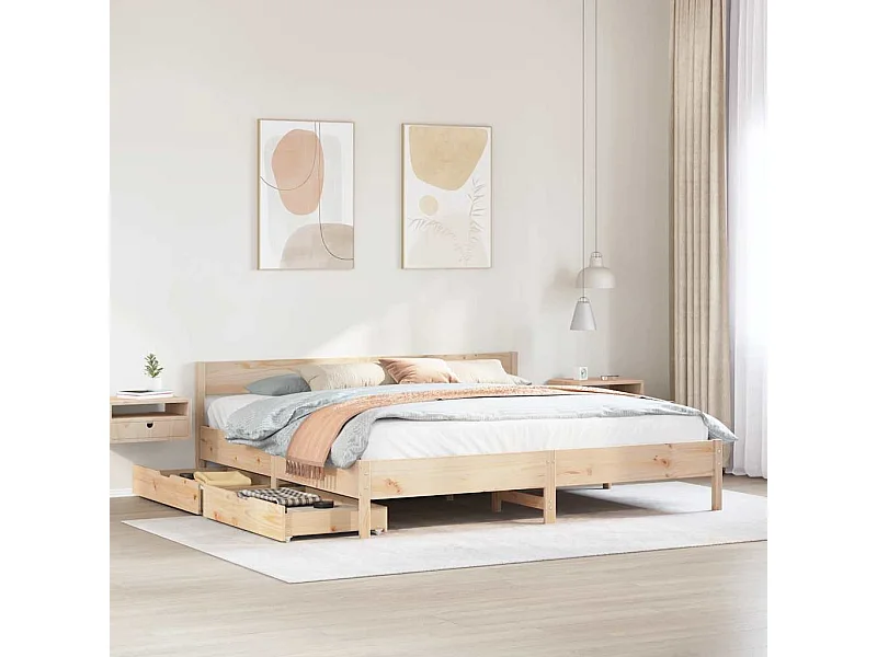 Struttura letto senza materasso 180x200 cm in legno massello di pino
