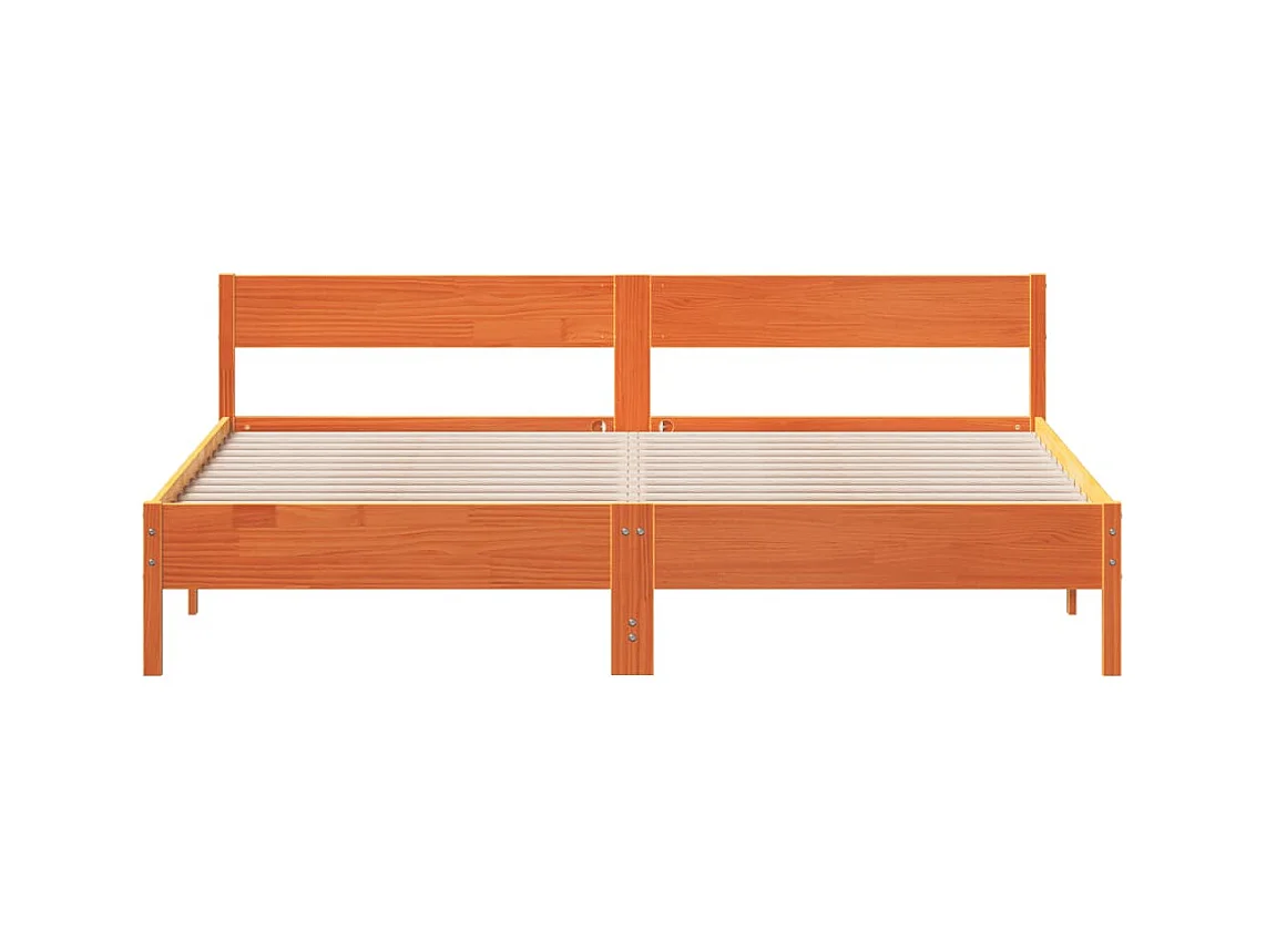 Struttura letto senza materasso, cera marrone, 180x200cm, legno massello di pino