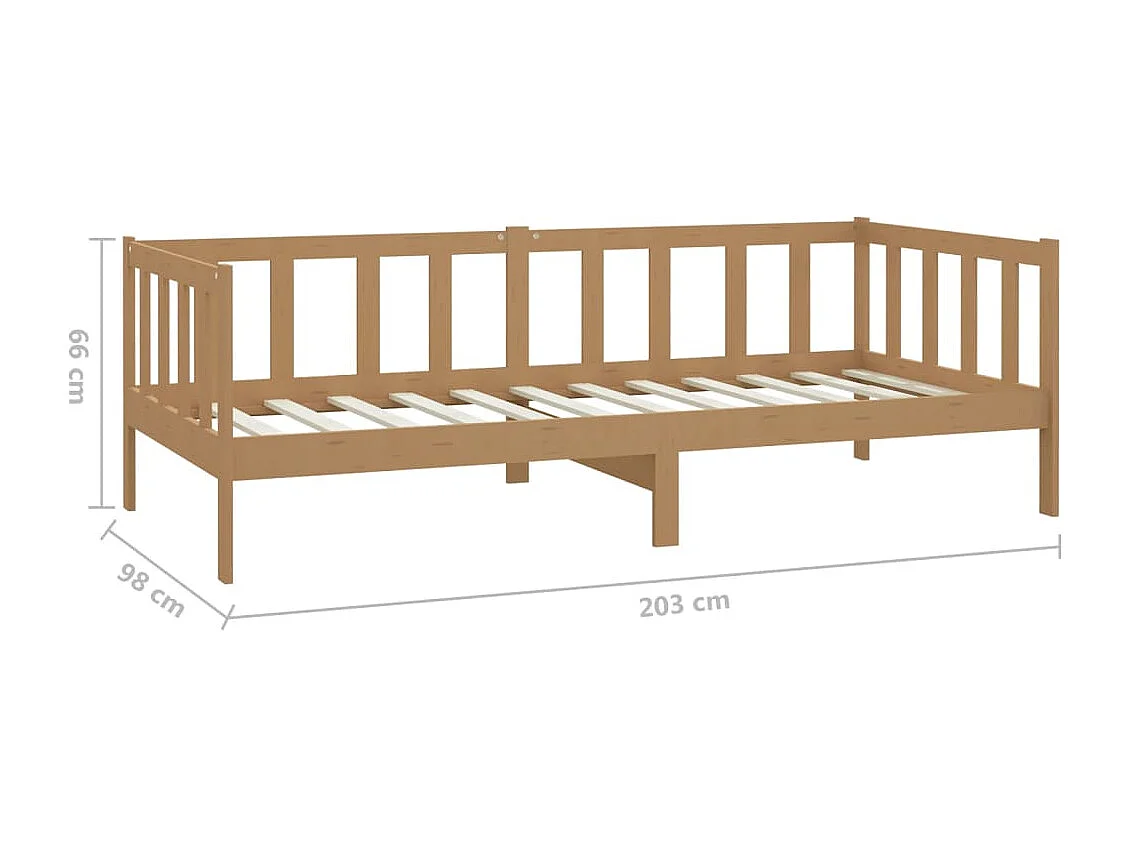 Divano letto e materasso 90x200cm Marrone miele Legno massello di pino