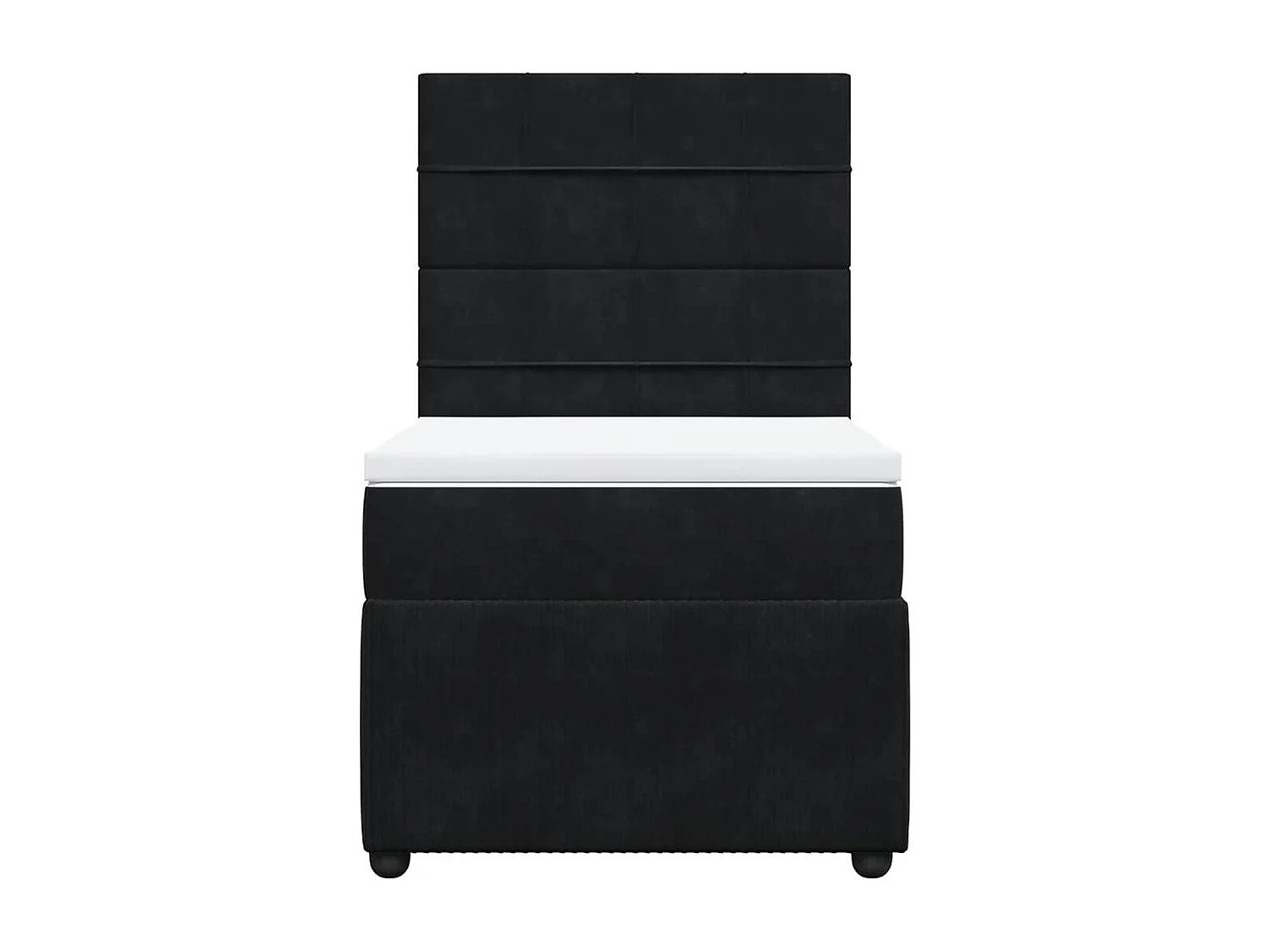 Lattenbodem en matras Zwart 80x200 cm Fluweel