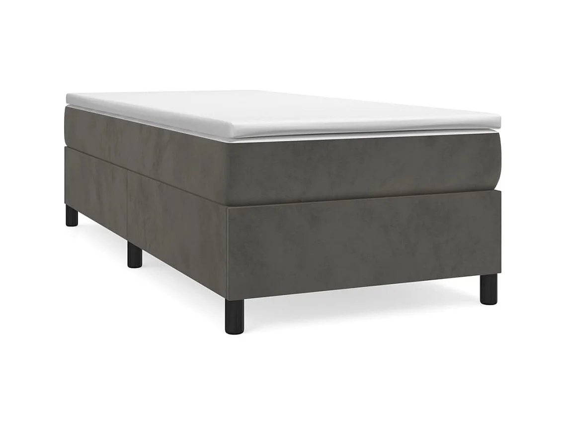Lattenbodem en matras Donkergrijs 90x190 cm Fluweel