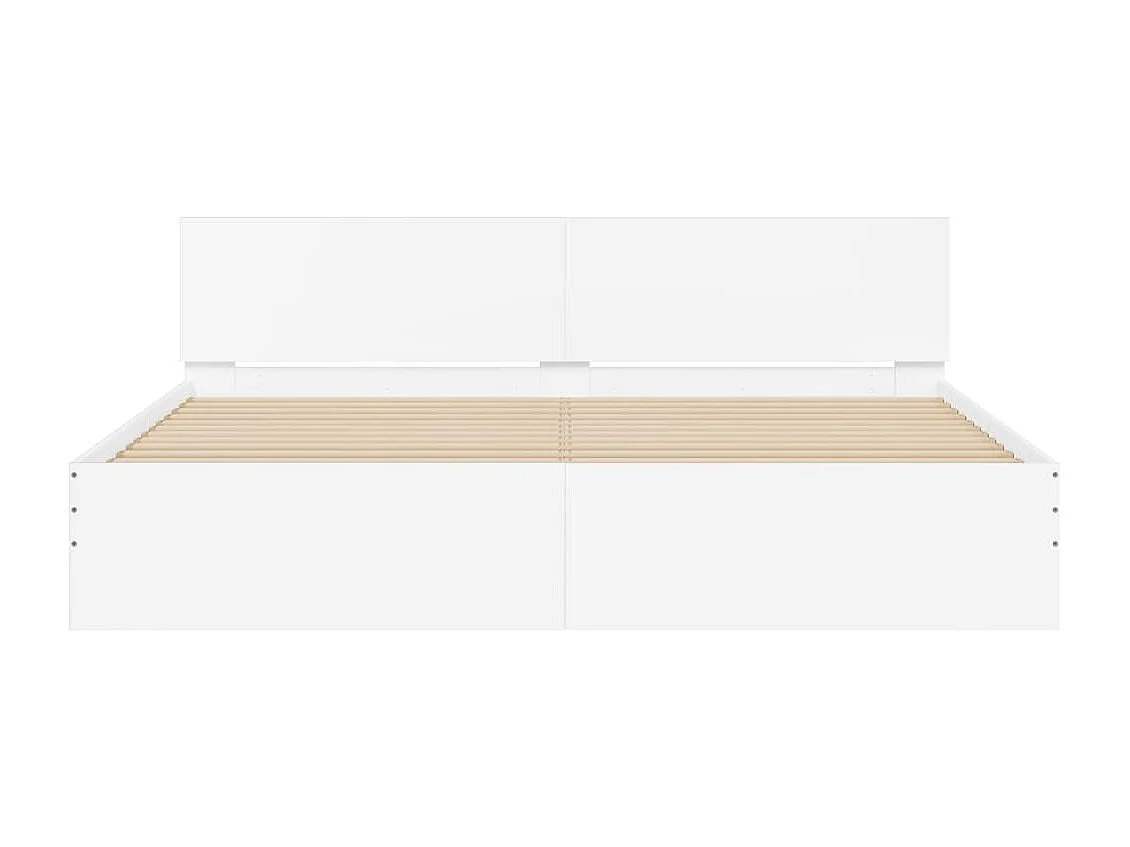 Struttura letto con LED senza materasso bianco 200x200 cm