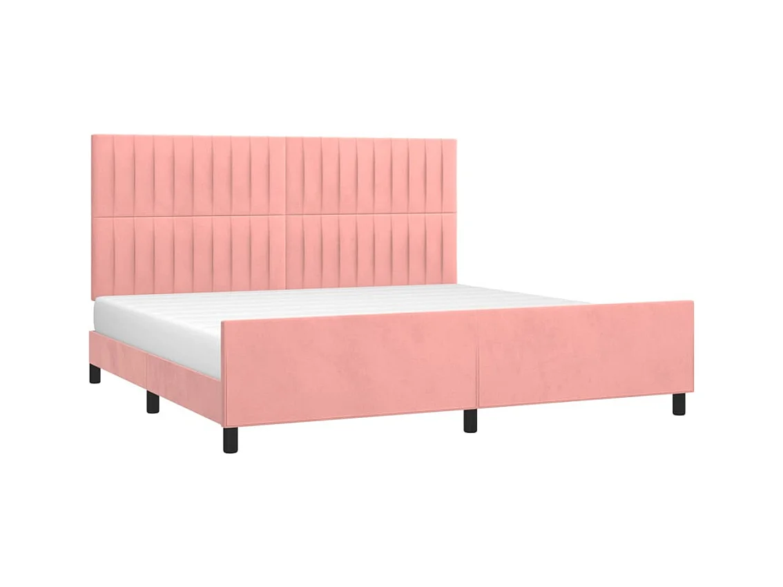 Cadre de lit sans matelas rose 200x200 cm velours