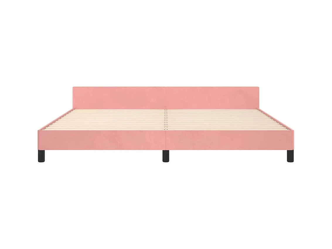 Cadre de lit sans matelas rose 200x200 cm velours
