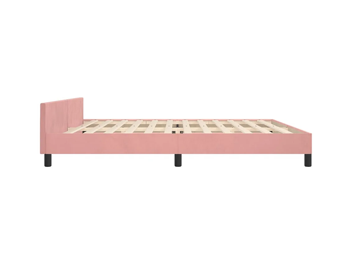 Cadre de lit sans matelas rose 200x200 cm velours
