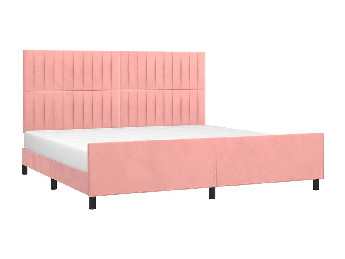 Cadre de lit sans matelas rose 200x200 cm velours