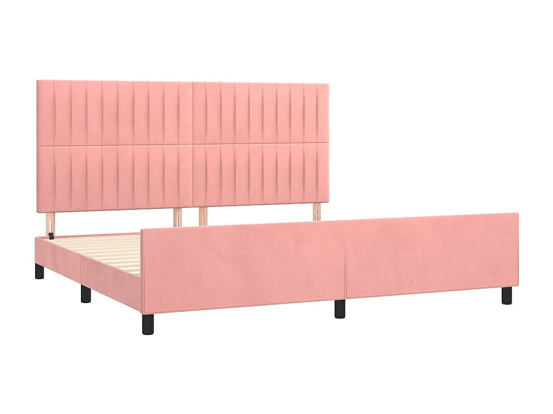 Cadre de lit sans matelas rose 200x200 cm velours