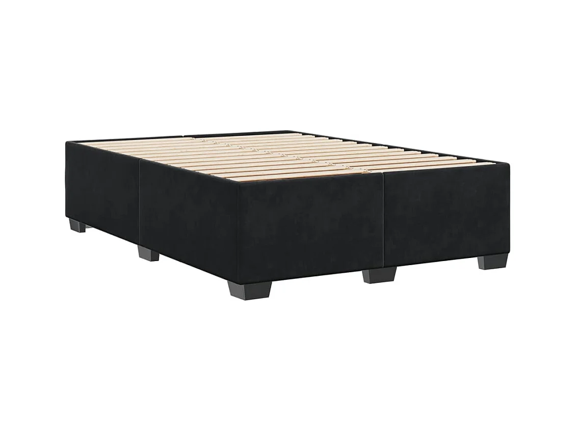 Cadre de lit sans matelas noir 140x190 cm velours