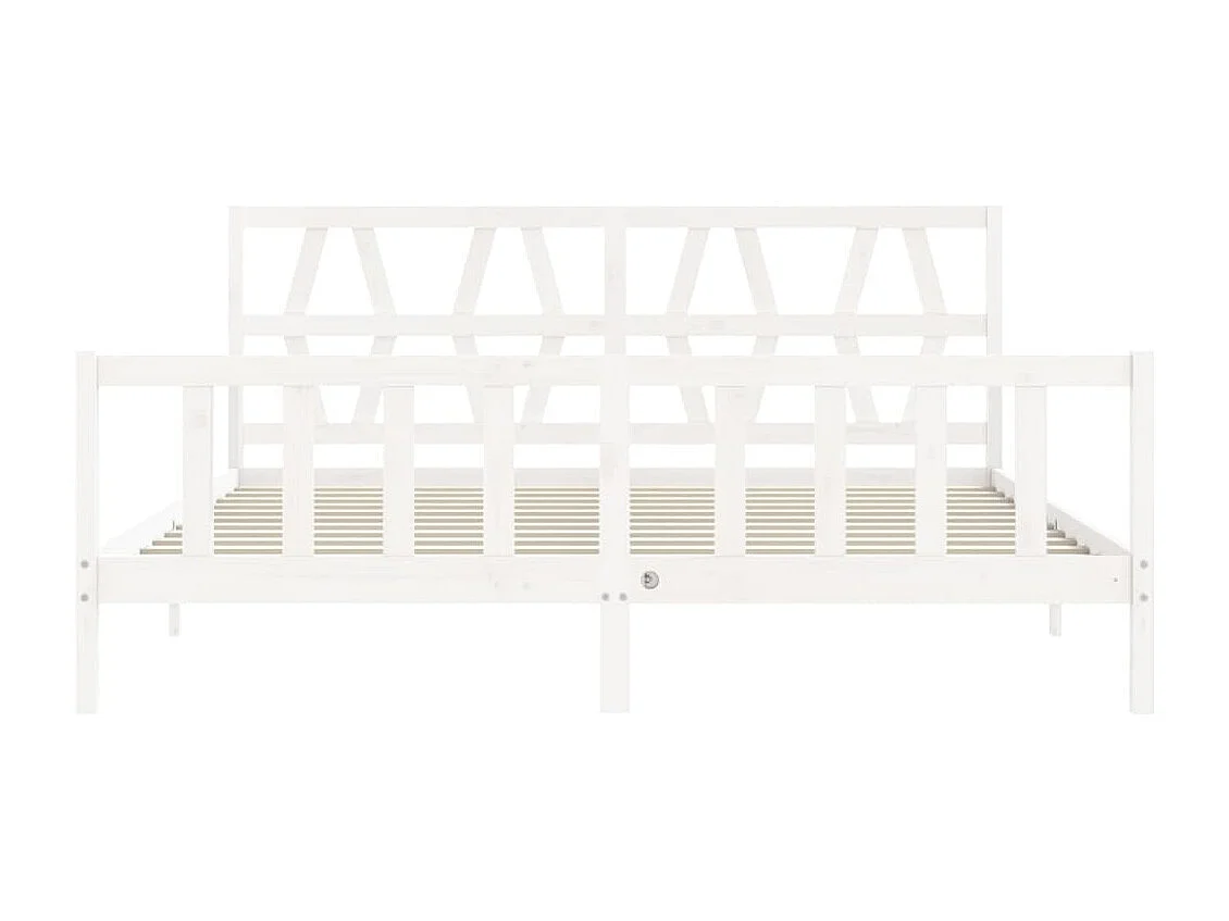 Cadre de lit sans matelas blanc 200x200 cm bois massif de pin