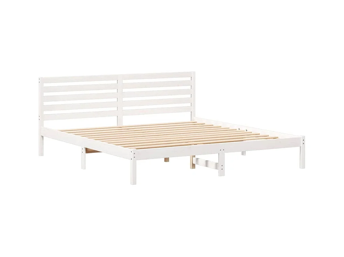 Cadre de lit Blanc 180 x 200 cm Bois massif en pin