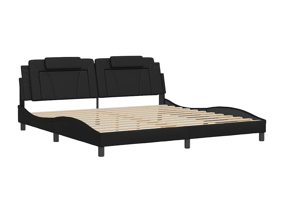 Cadre de lit avec LED sans matelas noir 200x200 cm