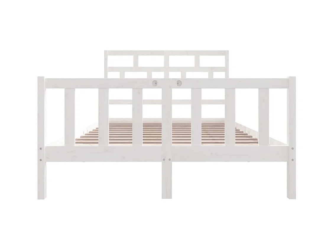 Cadre de lit sans matelas blanc bois massif 120x200 cm