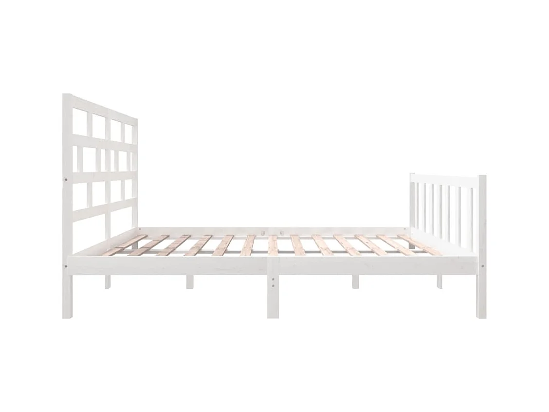 Cadre de lit sans matelas blanc bois massif 120x200 cm