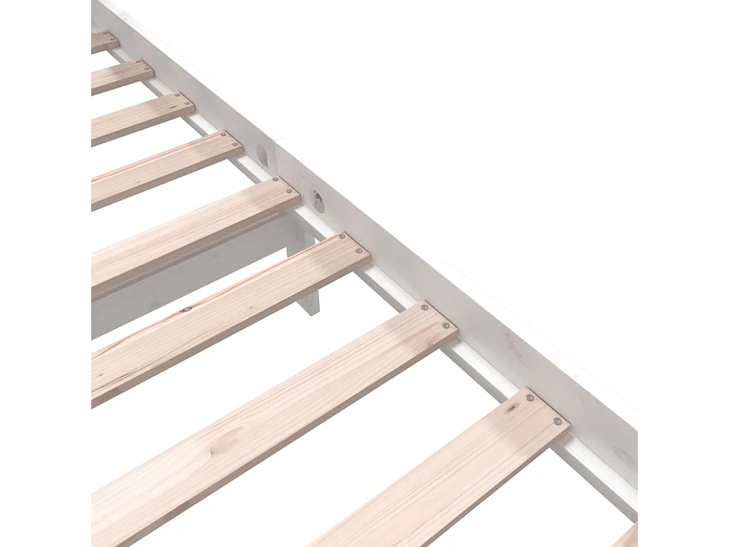 Cadre de lit sans matelas blanc bois massif 120x200 cm