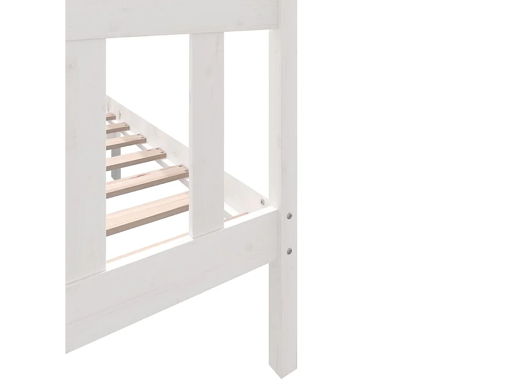Cadre de lit sans matelas blanc bois massif 120x200 cm