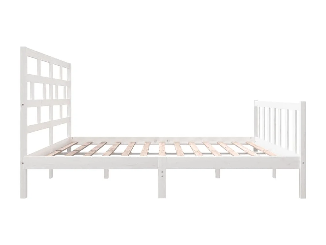 Bettgestell ohne Matratze weiß Massivholz 120x200 cm