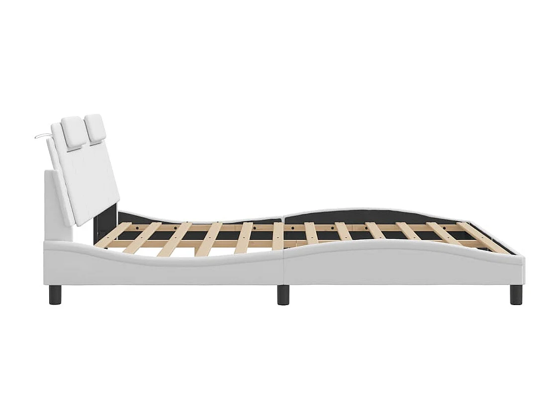 Cadre de lit avec LED sans matelas blanc 180x200 cm