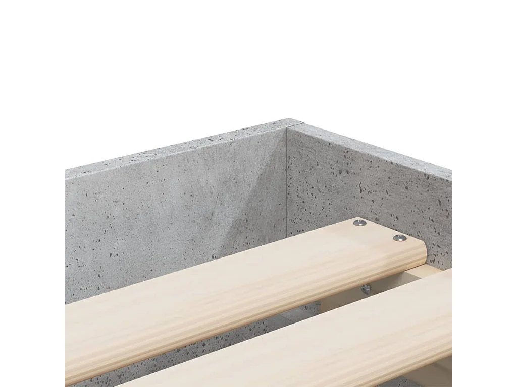 Bedframe met lades zonder matras betongrijs 75x190 cm