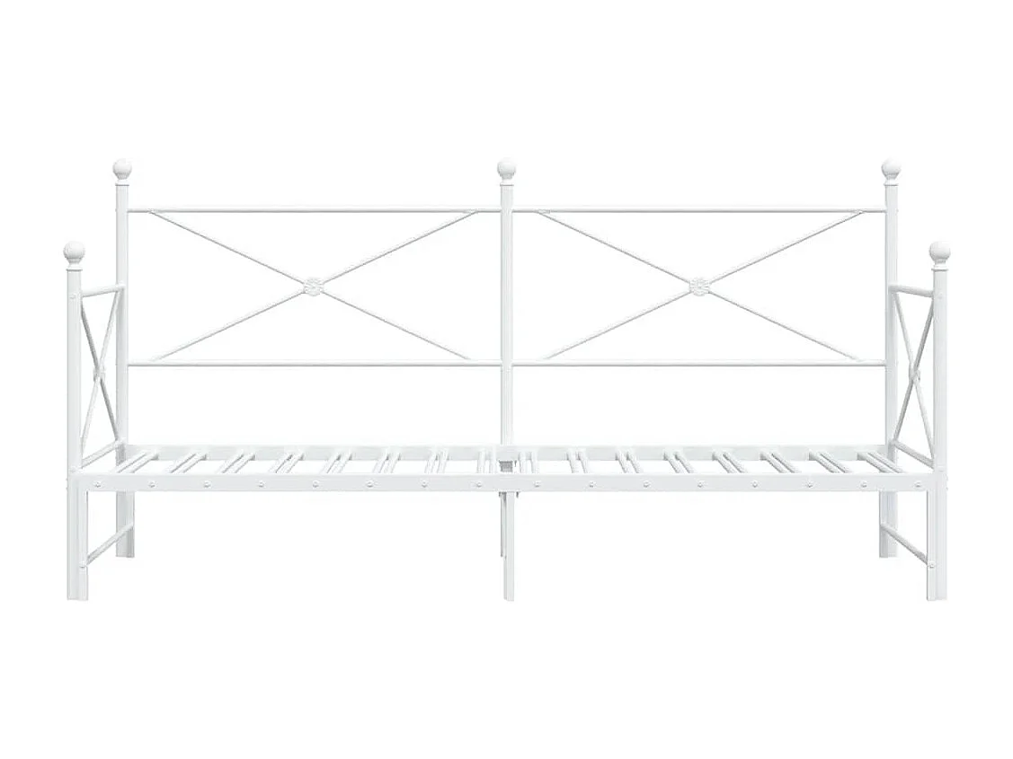 Divano letto con letto estraibile senza materasso bianco 90x200 cm acciaio