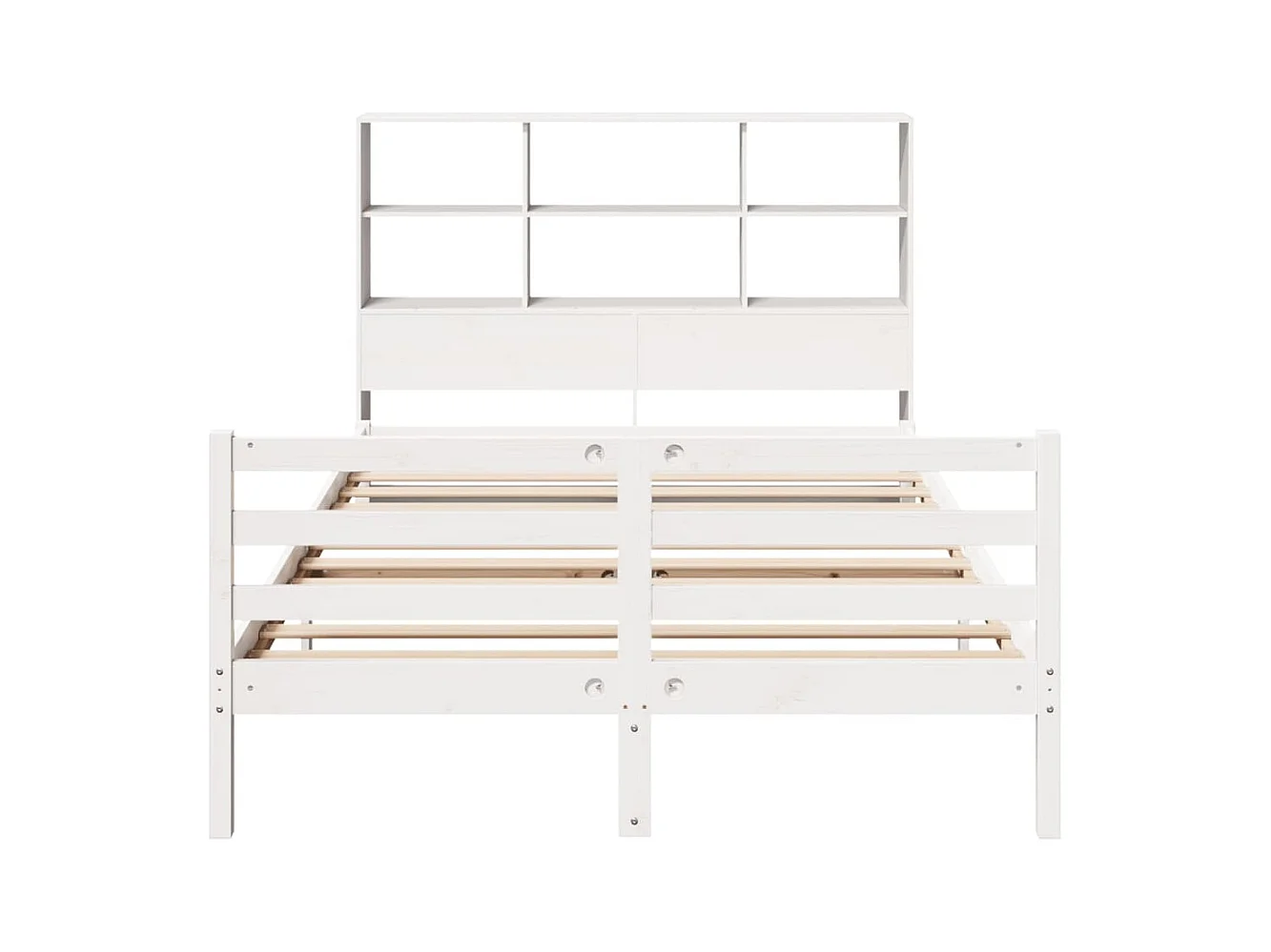Lit bibliothèque sans matelas blanc 140x200 cm bois pin massif