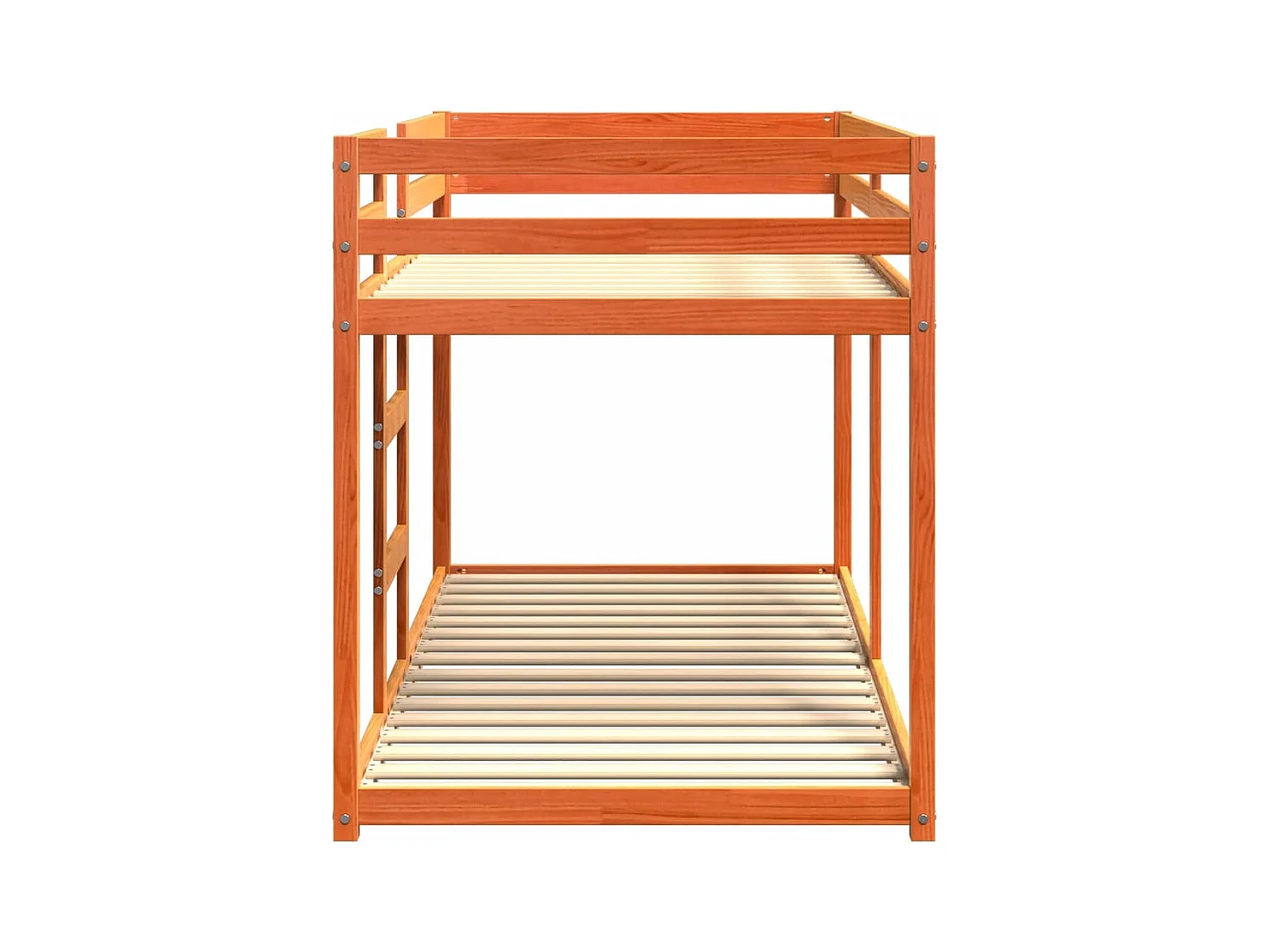 Stapelbed zonder matras bruin gewaxt 90x200 cm massief grenen