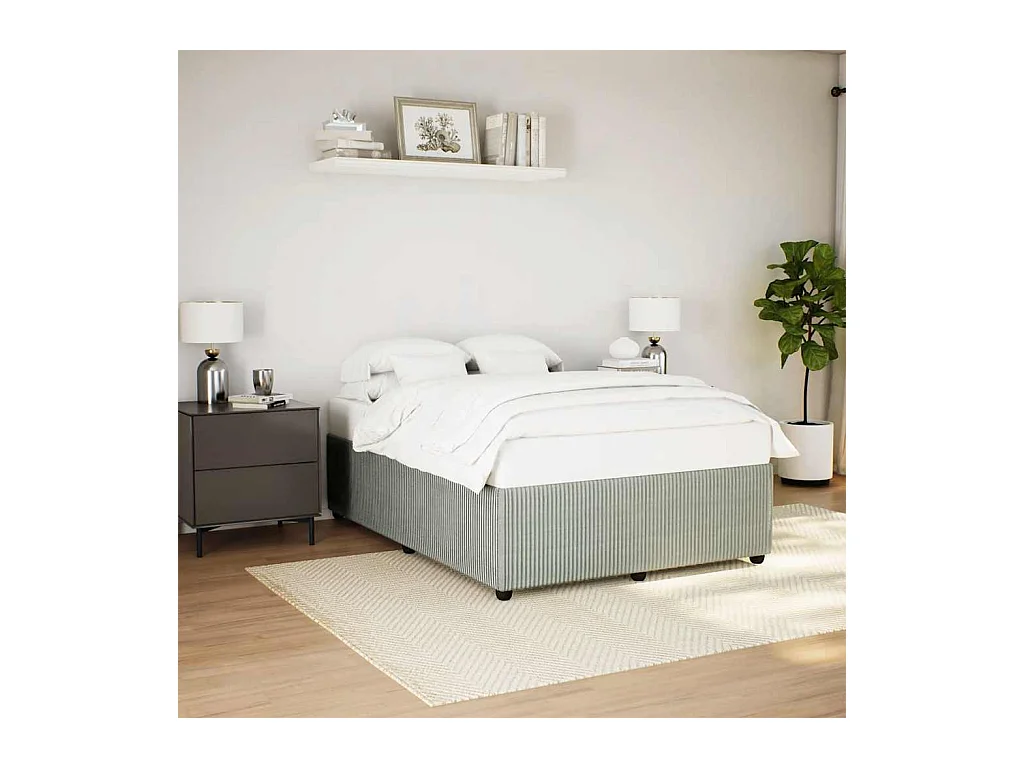 Bedframe zonder matras lichtgrijs 140x190 cm fluweel