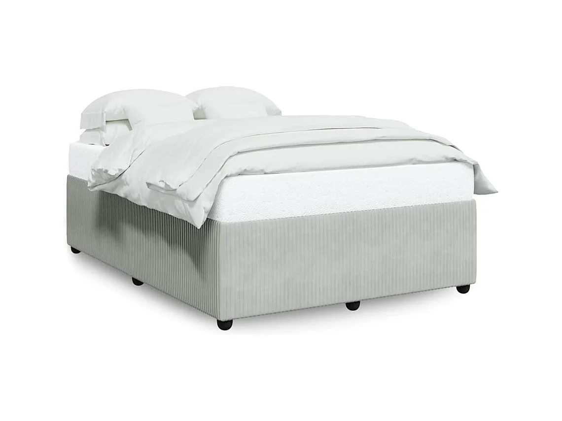 Bedframe zonder matras lichtgrijs 140x190 cm fluweel