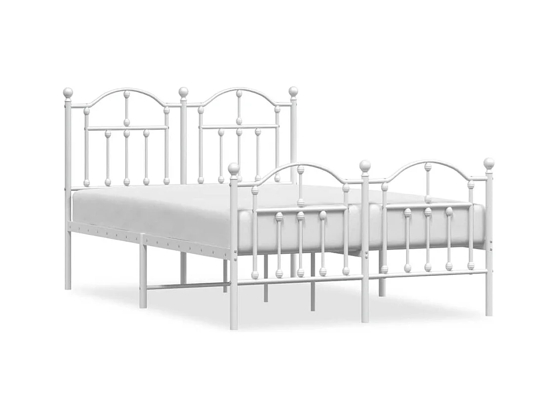 Metalen bedframe zonder matras en voeteneinde wit 120x190 cm