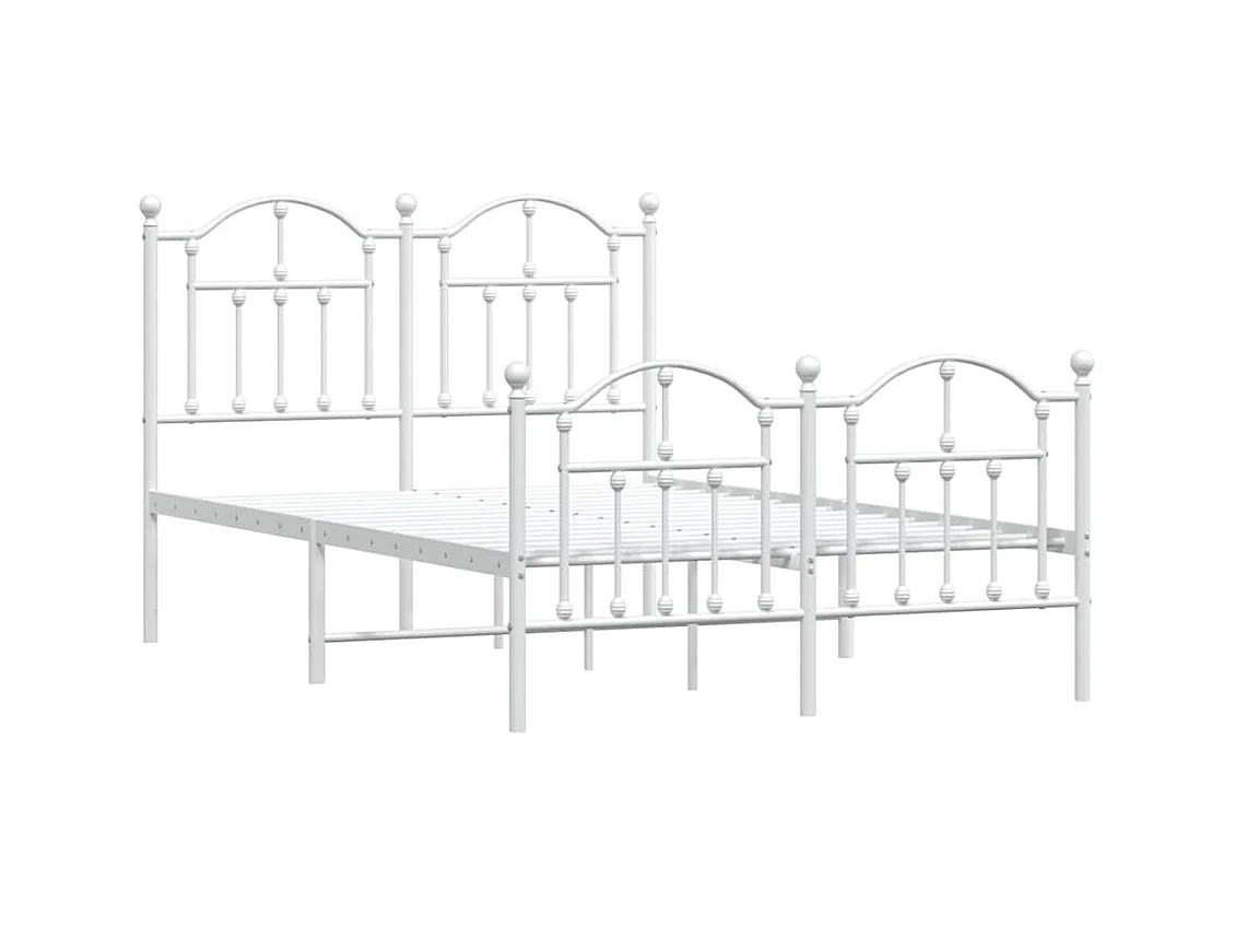 Metalen bedframe zonder matras en voeteneinde wit 120x190 cm