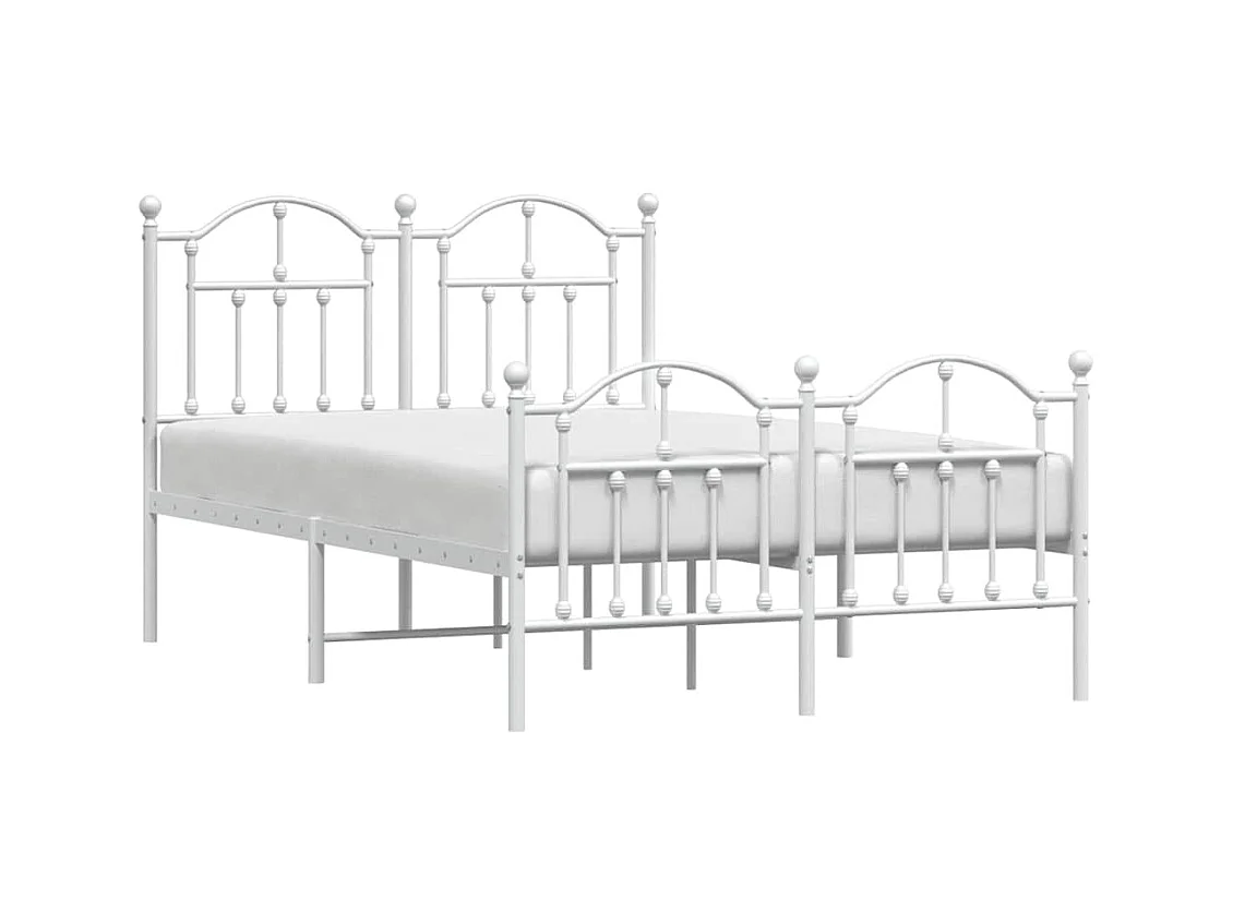 Metalen bedframe zonder matras en voeteneinde wit 120x190 cm