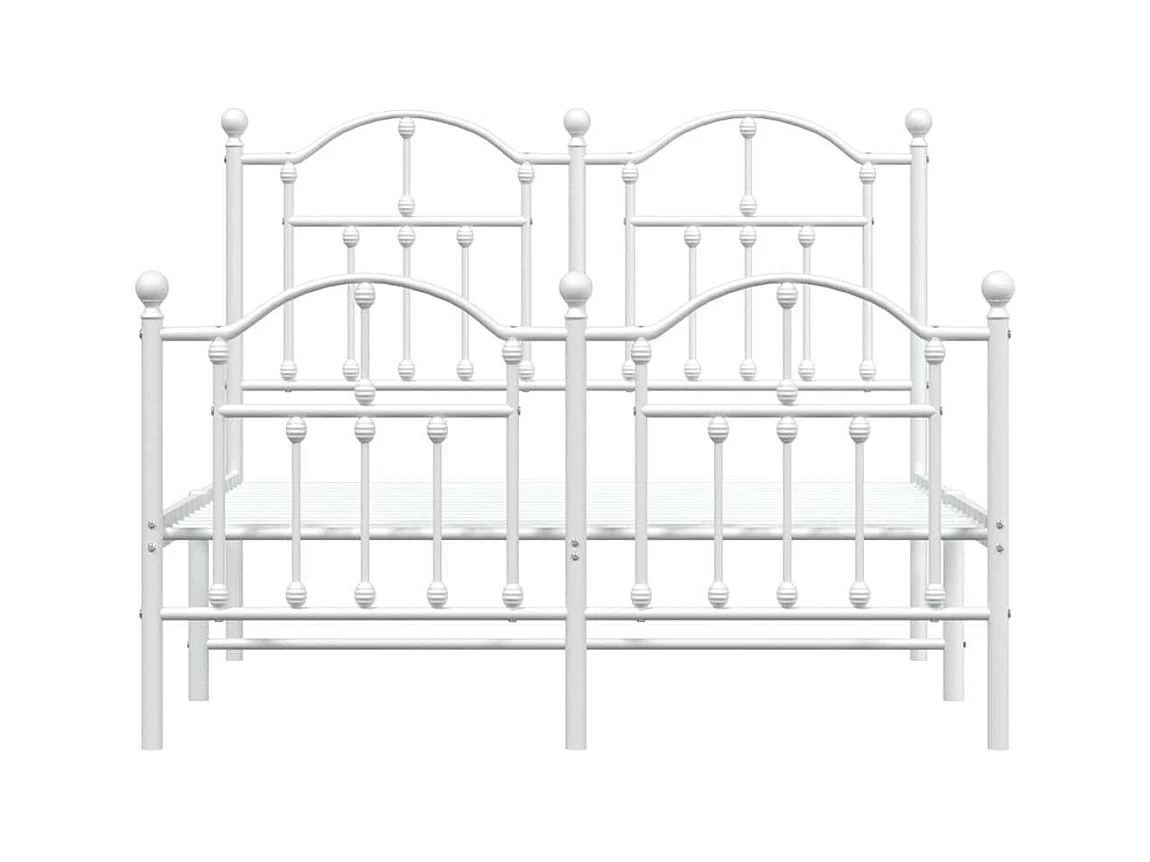 Metalen bedframe zonder matras en voeteneinde wit 120x190 cm