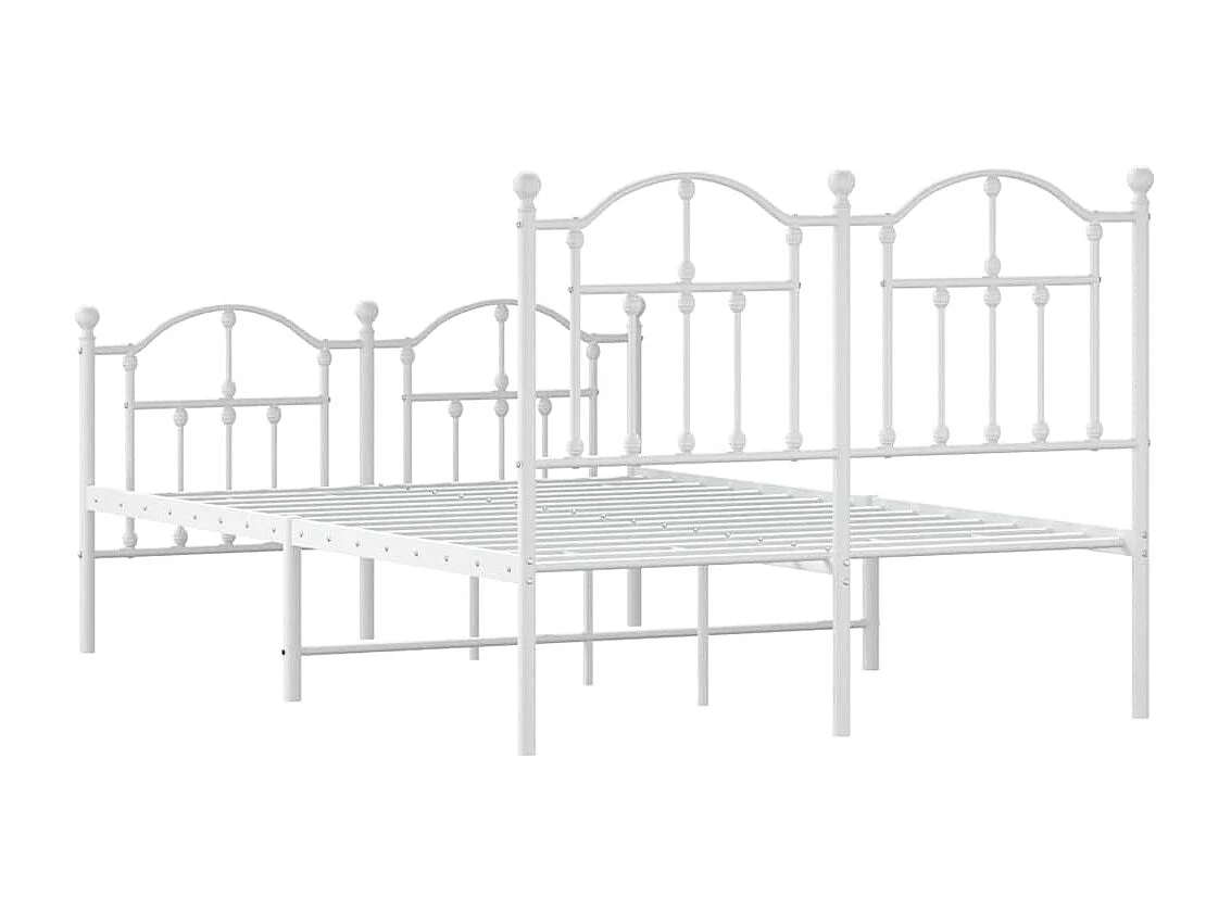 Metalen bedframe zonder matras en voeteneinde wit 120x190 cm
