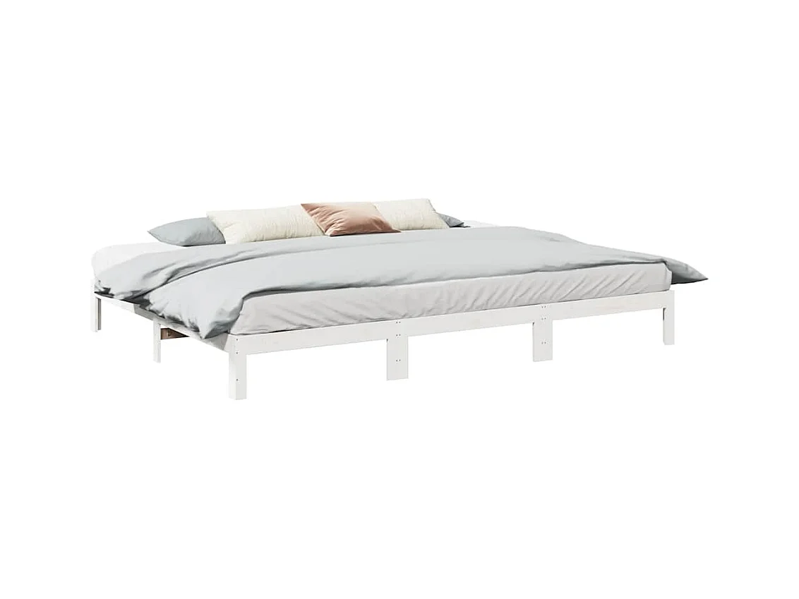 Struttura letto famiglia senza materasso bianco 270x200 cm