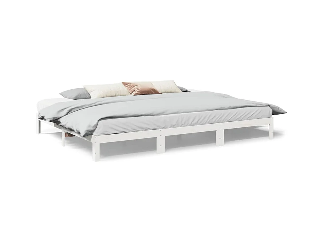 Struttura letto famiglia senza materasso bianco 270x200 cm