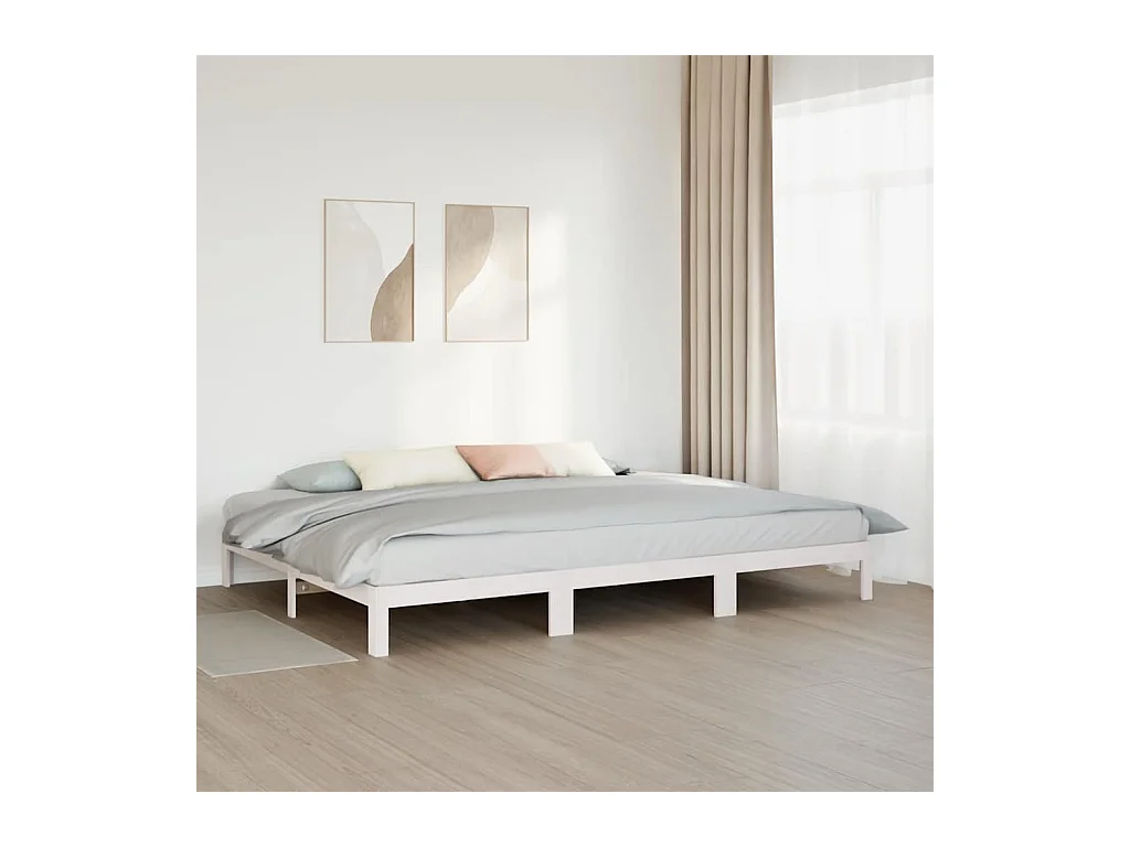 Struttura letto famiglia senza materasso bianco 270x200 cm