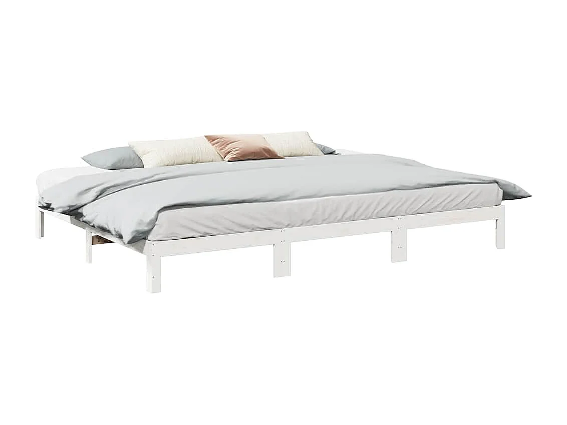 Cadre de lit familial sans matelas blanc 270x200 cm