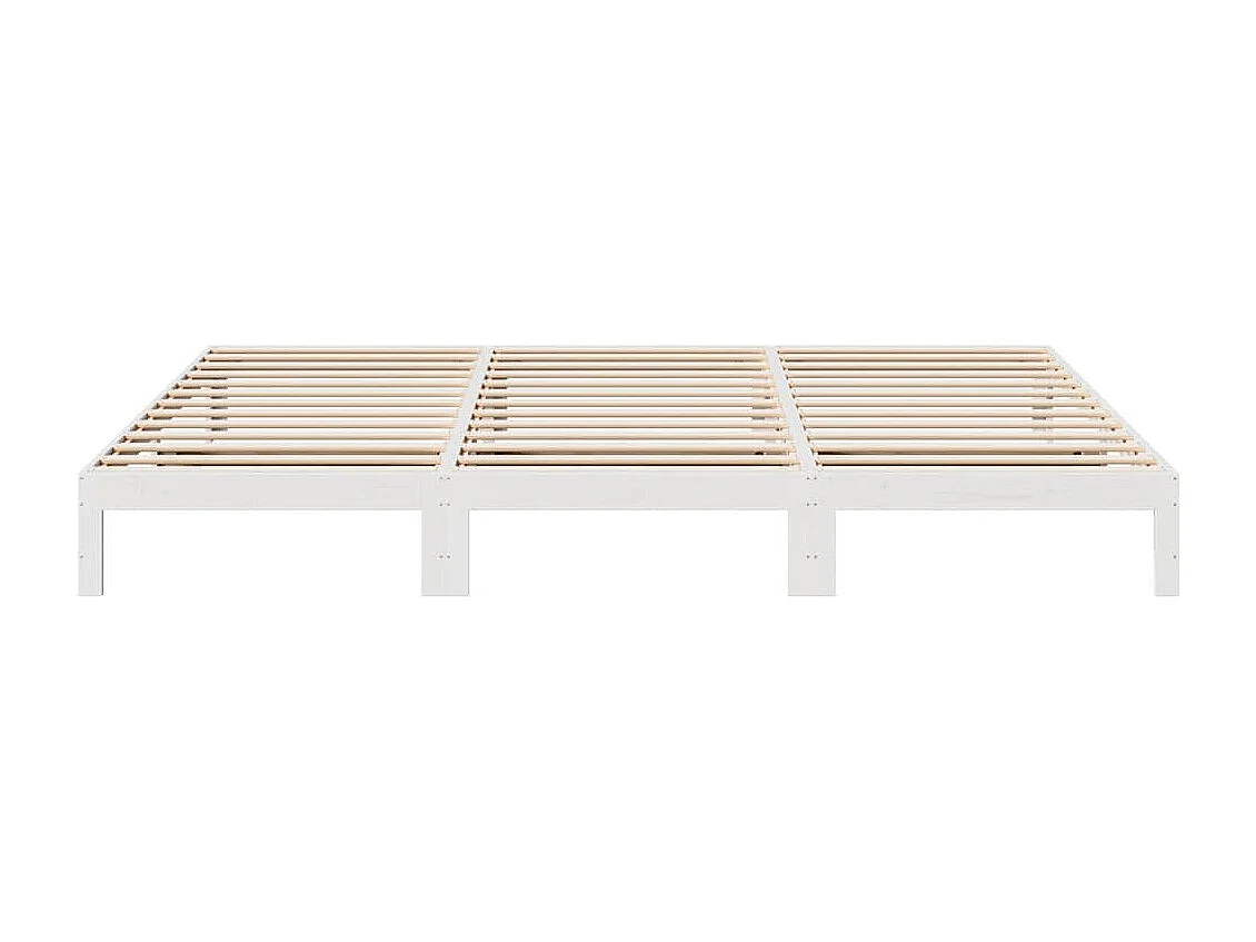 Cadre de lit familial sans matelas blanc 270x200 cm