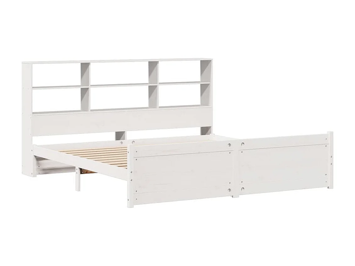 Weißes Regalbett ohne Matratze 180x200 cm Massivholz Kiefer