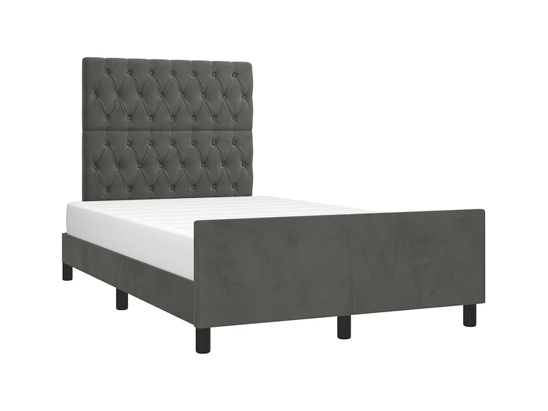 Struttura letto grigio scuro senza materasso 120x200 cm velluto