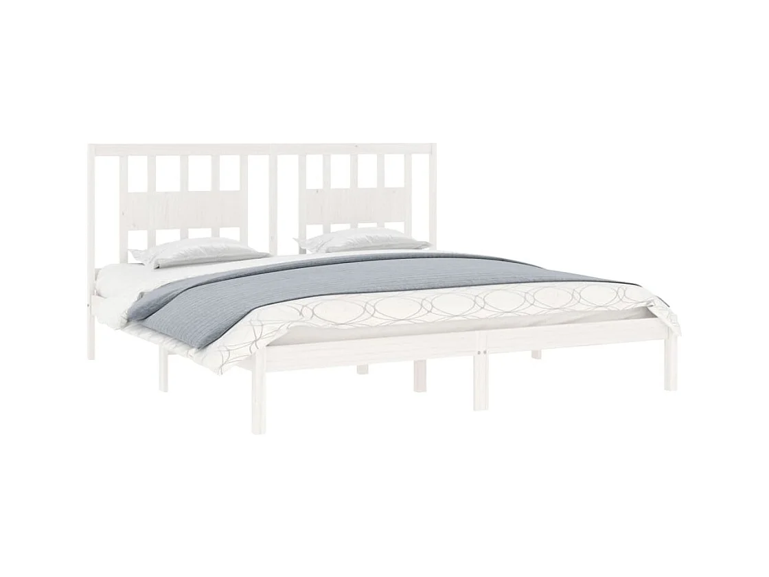 Bedframe zonder matras wit massief hout 200x200 cm