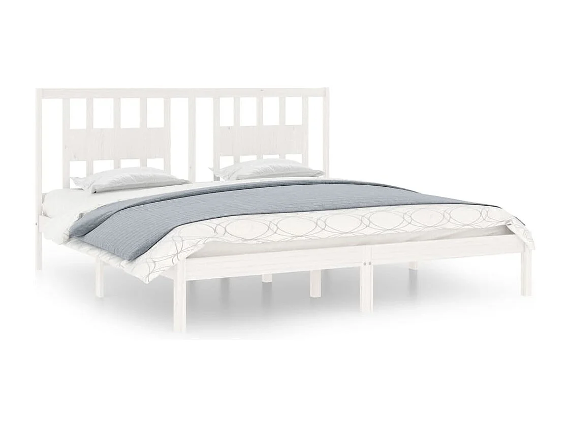 Estructura de cama sin colchón de madera maciza blanca 200x200 cm