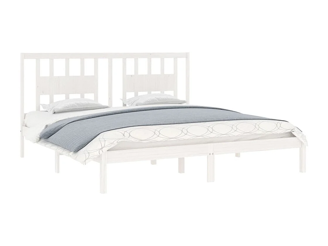 Estructura de cama sin colchón de madera maciza blanca 200x200 cm