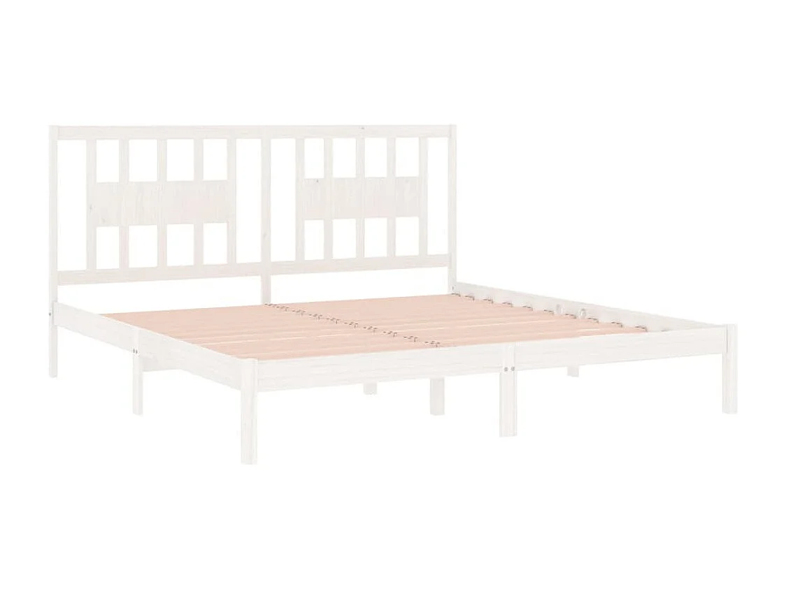 Estructura de cama sin colchón de madera maciza blanca 200x200 cm