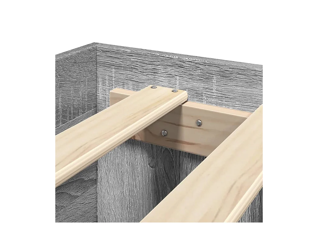 Bedframe en hoofdbord zonder matras Sonoma grijs 120x200 cm