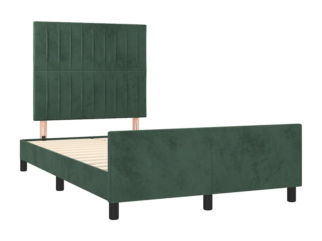 Estructura de cama verde oscuro sin colchón 120x200 cm terciopelo