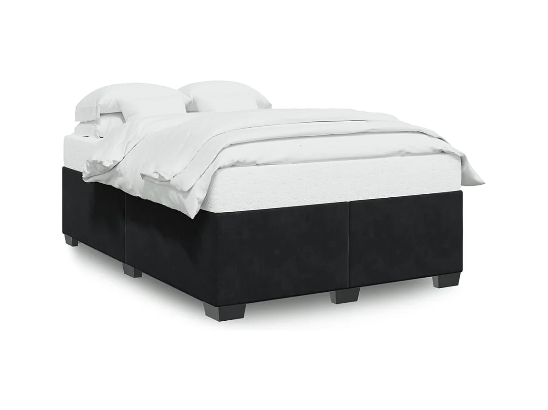 Struttura letto senza materasso nero 140x200 cm velluto