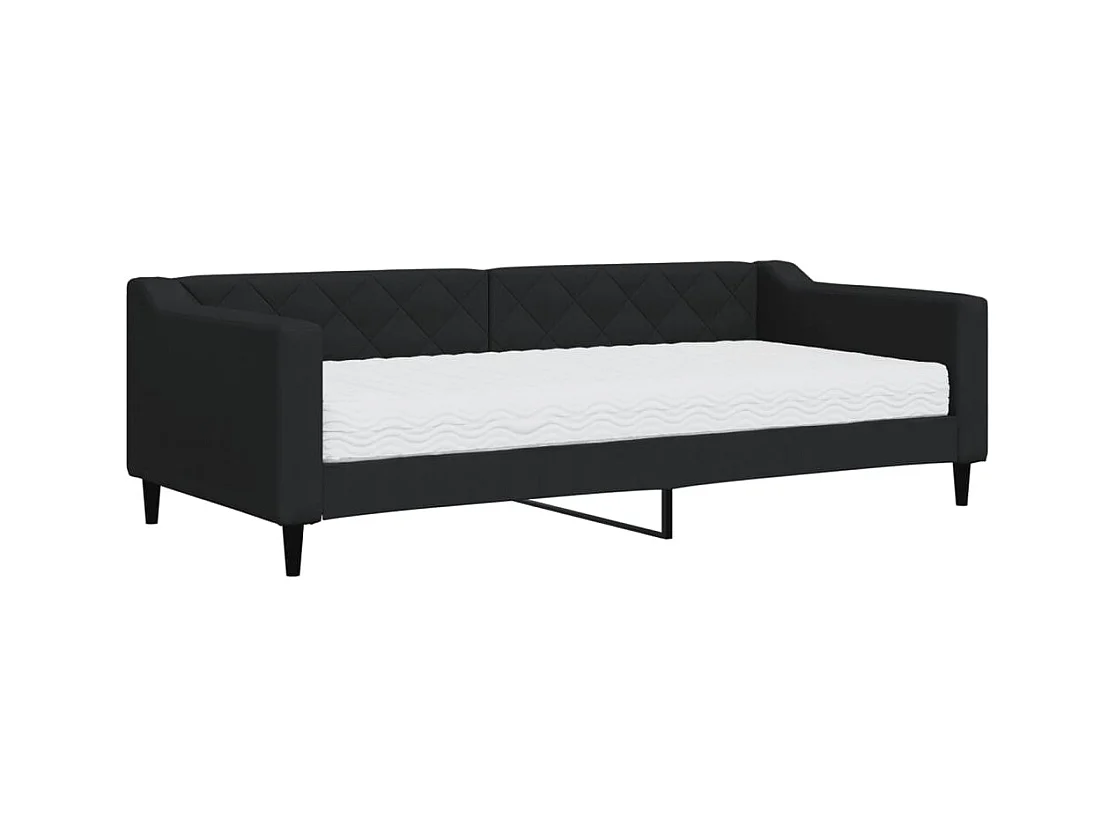 Dagbed met zwarte stoffen matras 90x200 cm