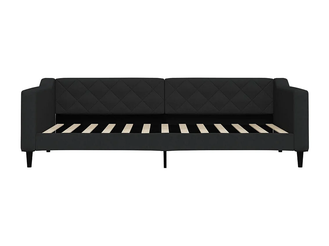 Lit de jour avec matelas noir 90x200 cm tissu