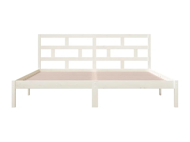 Bedframe zonder matras wit massief hout 140x190 cm