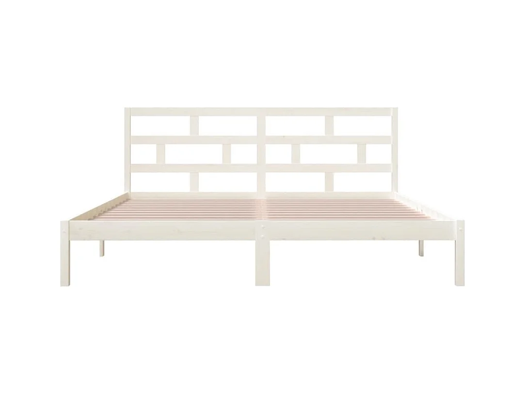 Bedframe zonder matras wit massief hout 140x190 cm